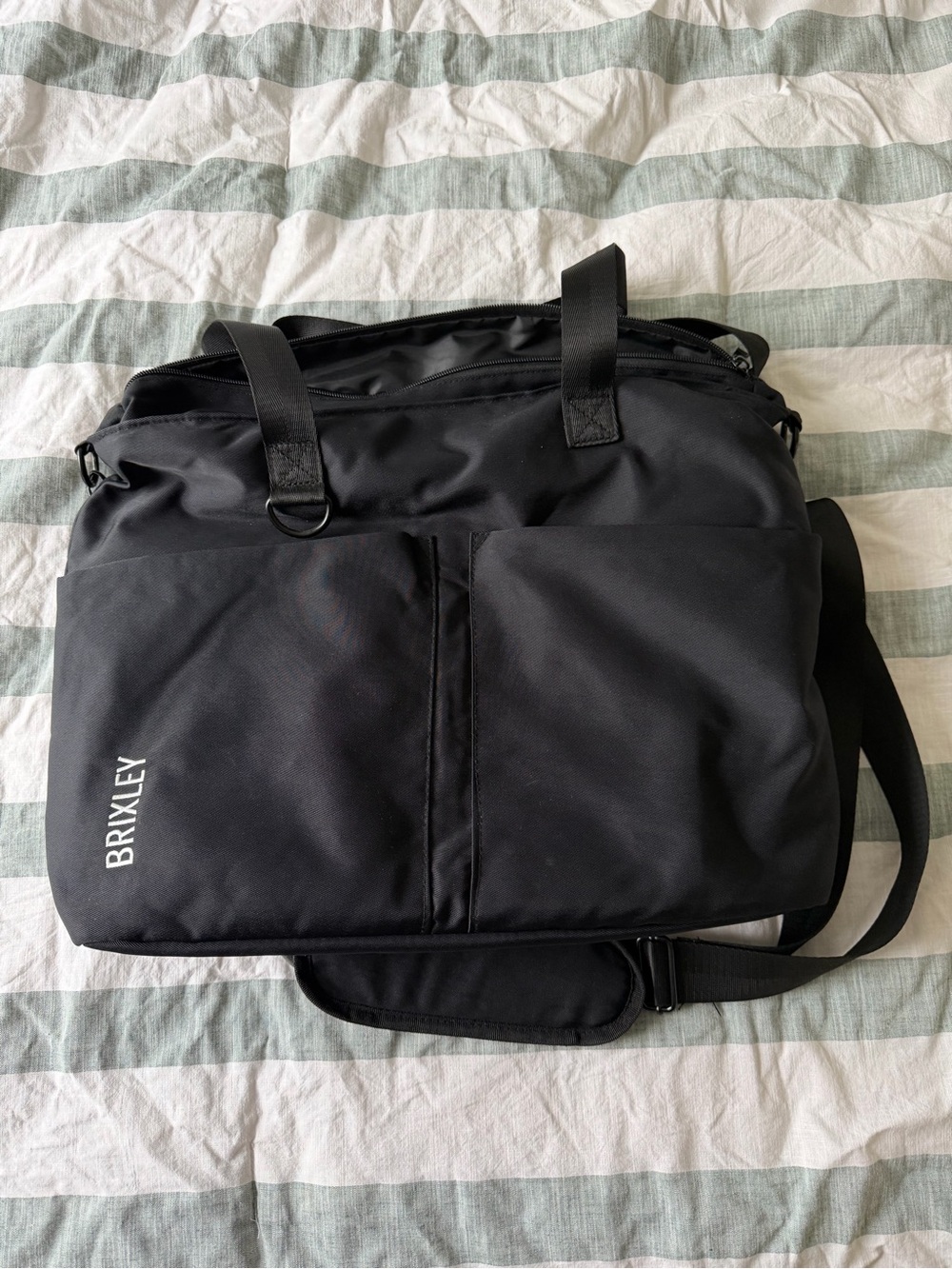 Brixley Black Messenger Bag - Convertible Work Tote